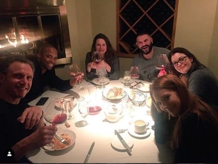 Darby having dinner with her family at her house in California